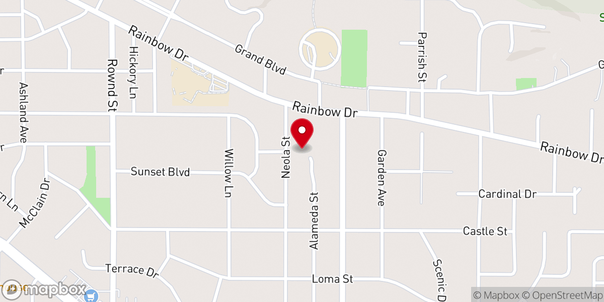 Map showing location of Cedar Heights Baptist Church