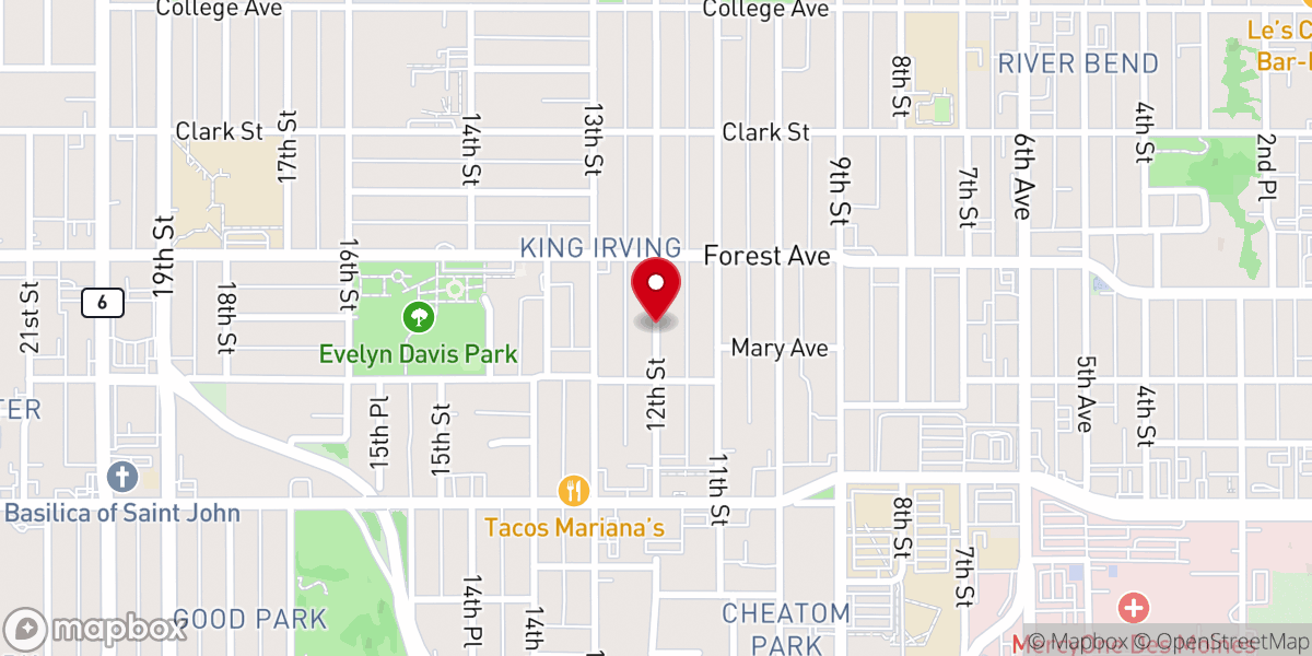Map showing location of Eleven Street Church of Christ
