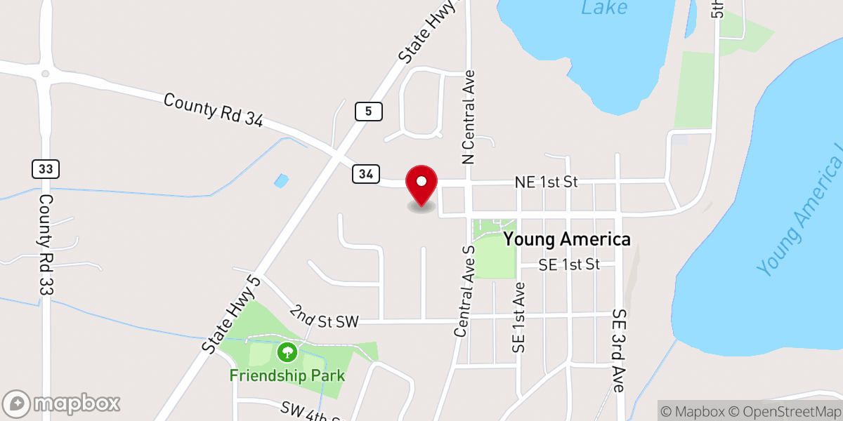 Map showing location of St. John's Lutheran School