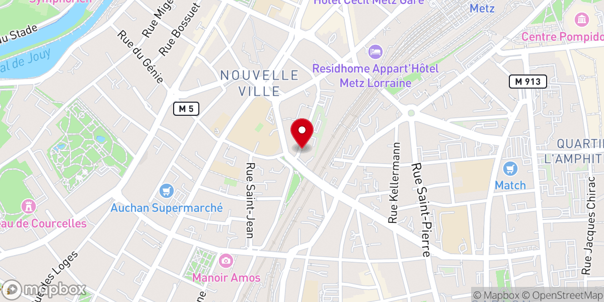 Map showing location of Assemblée de Dieu de Metz