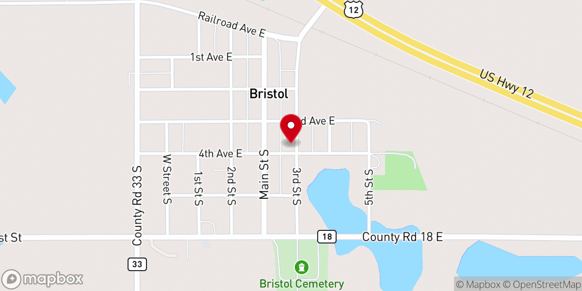 Map showing location of Bethesda Lutheran Church