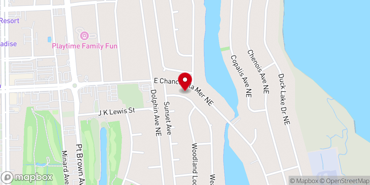 Map showing location of Shores Fellowship Church