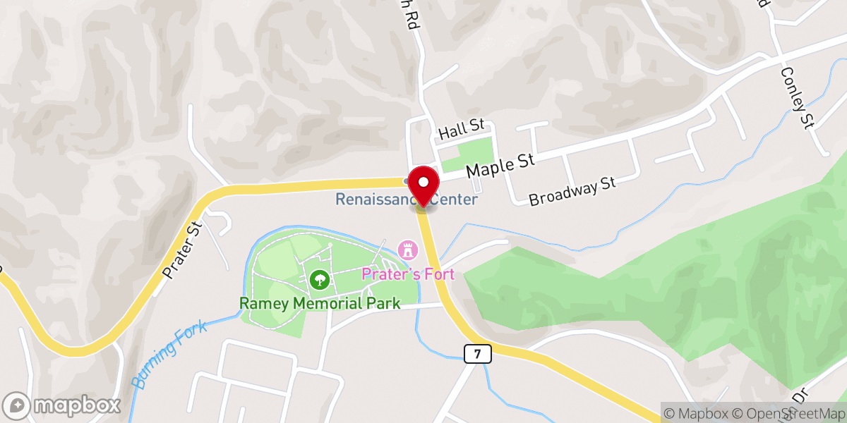 Map showing location of Prater United Methodist Church