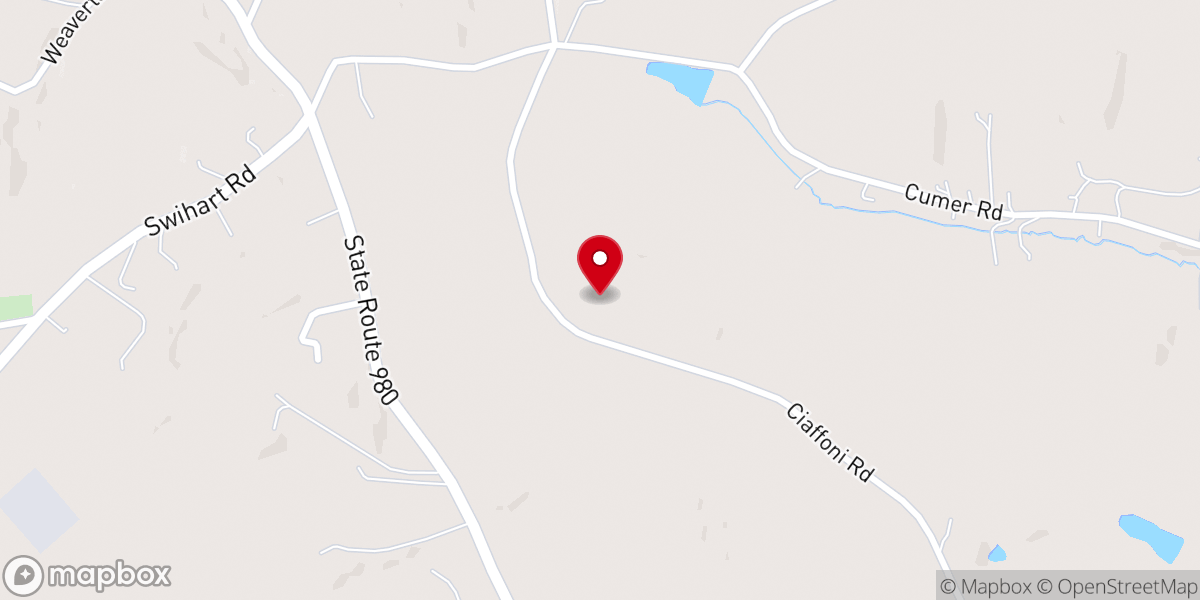 Map showing location of Millers Run Church