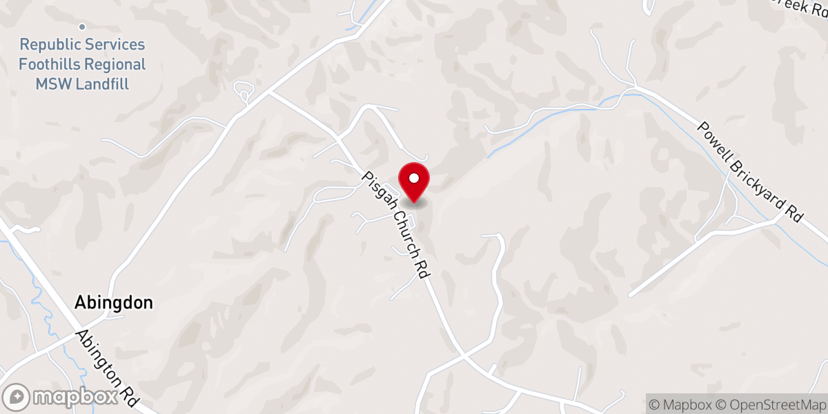 Map showing location of Pisgah Baptist Church