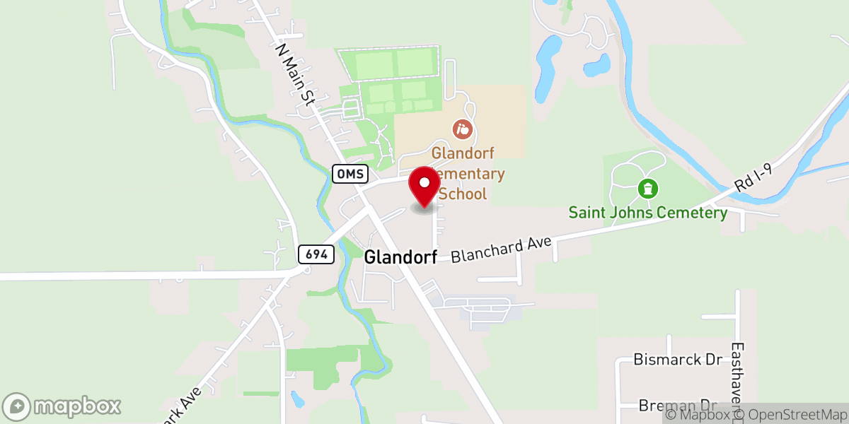 Map showing location of St. John's Parish Center