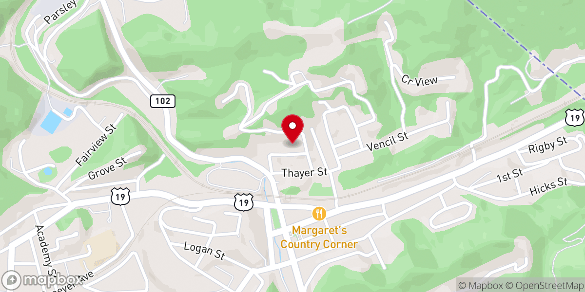 Map showing location of Bethel United Methodist Church