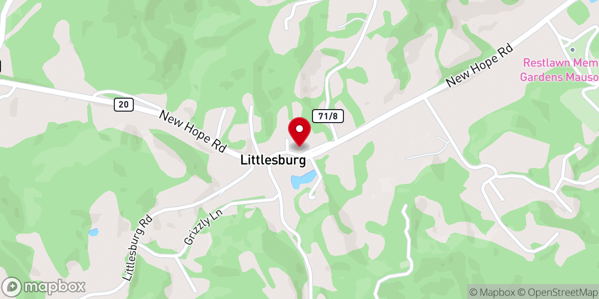 Map showing location of New Salem United Methodist Church