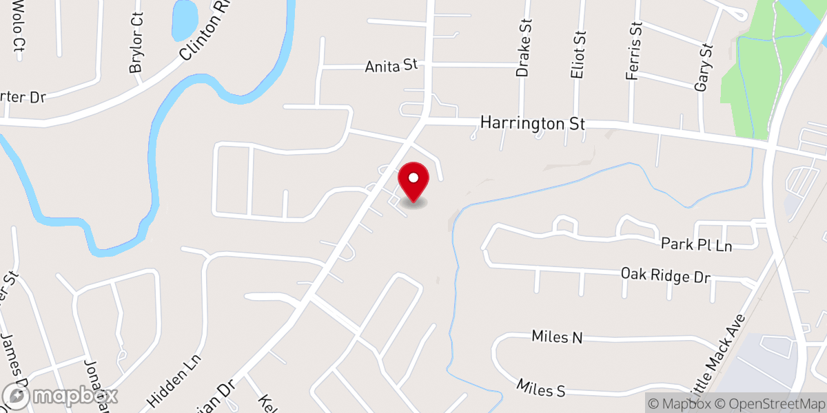 Map showing location of Central Baptist Church