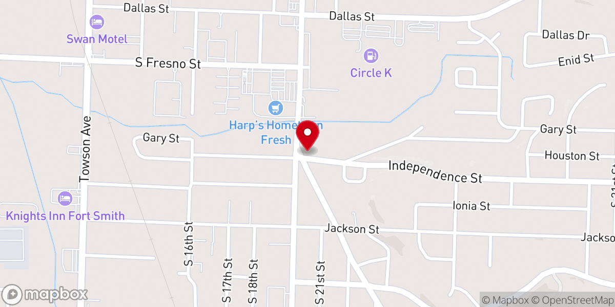 Map showing location of Central Baptist Church