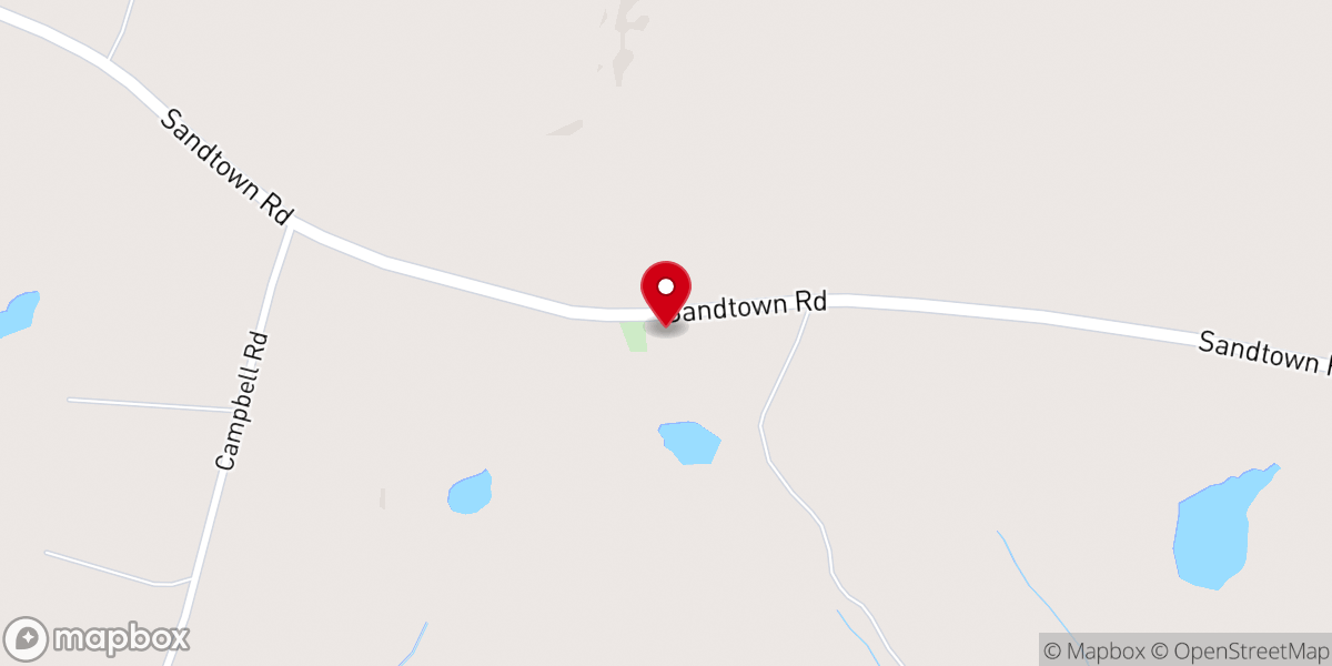 Map showing location of Reeves Chapel Baptist Church