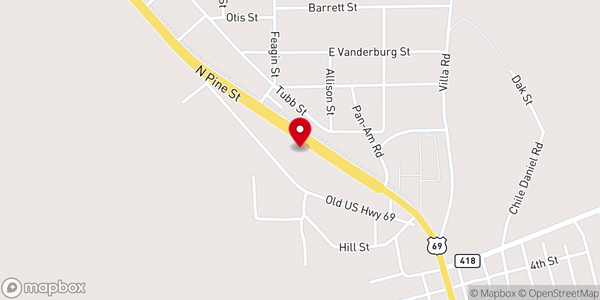 Map showing location of First Assembly of God Kountze