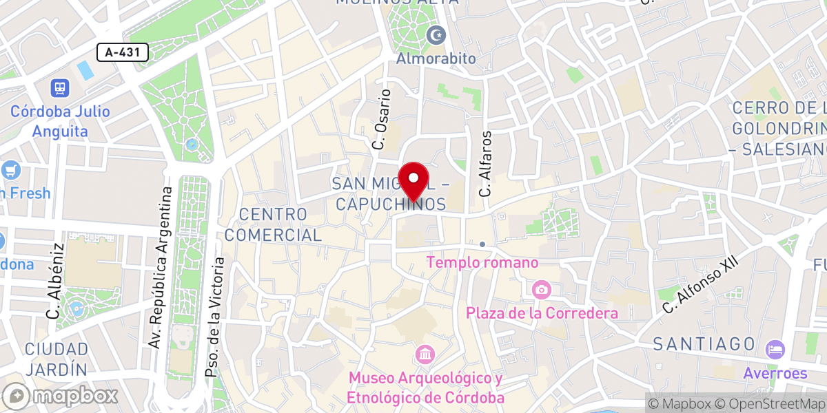 Map showing location of Convento de las Hermanas de la Cruz