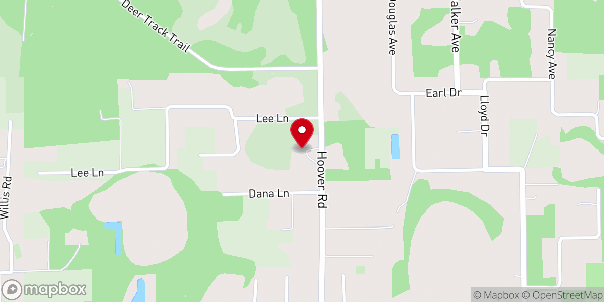 Map showing location of Dunham Woods Baptist Church