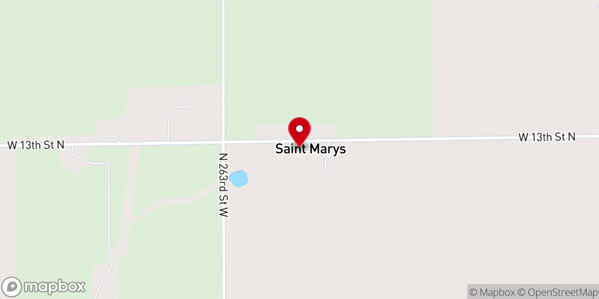 Map showing location of St Mary's Catholic Church