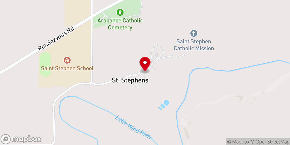 Map showing location of Saint Stephen’s Indian Mission Catholic Church