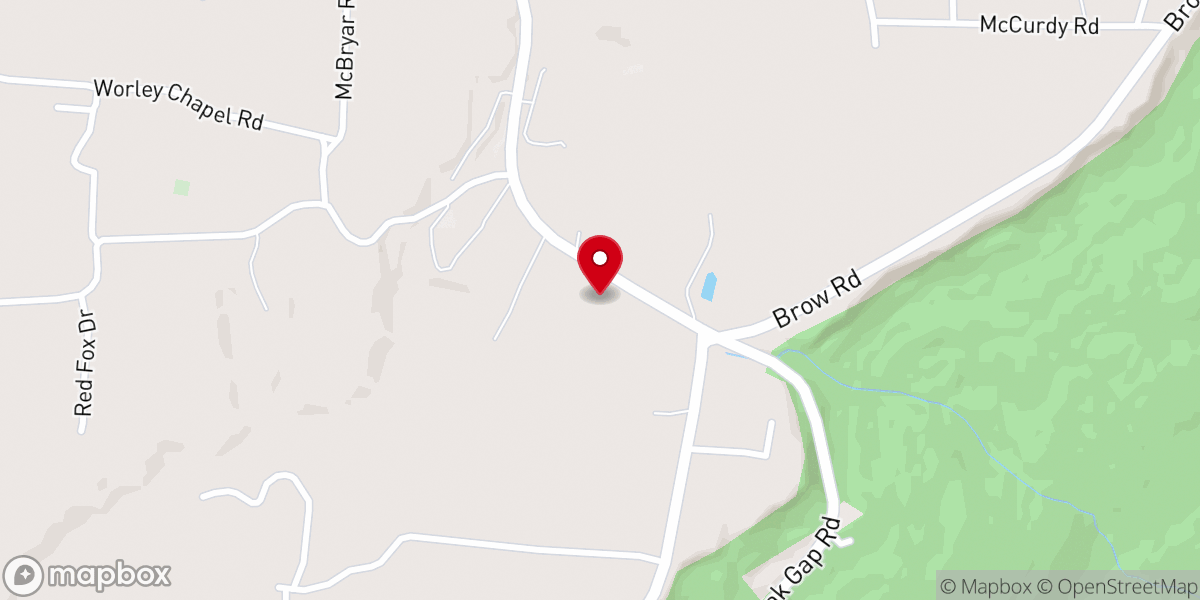 Map showing location of White Oak Baptist Church