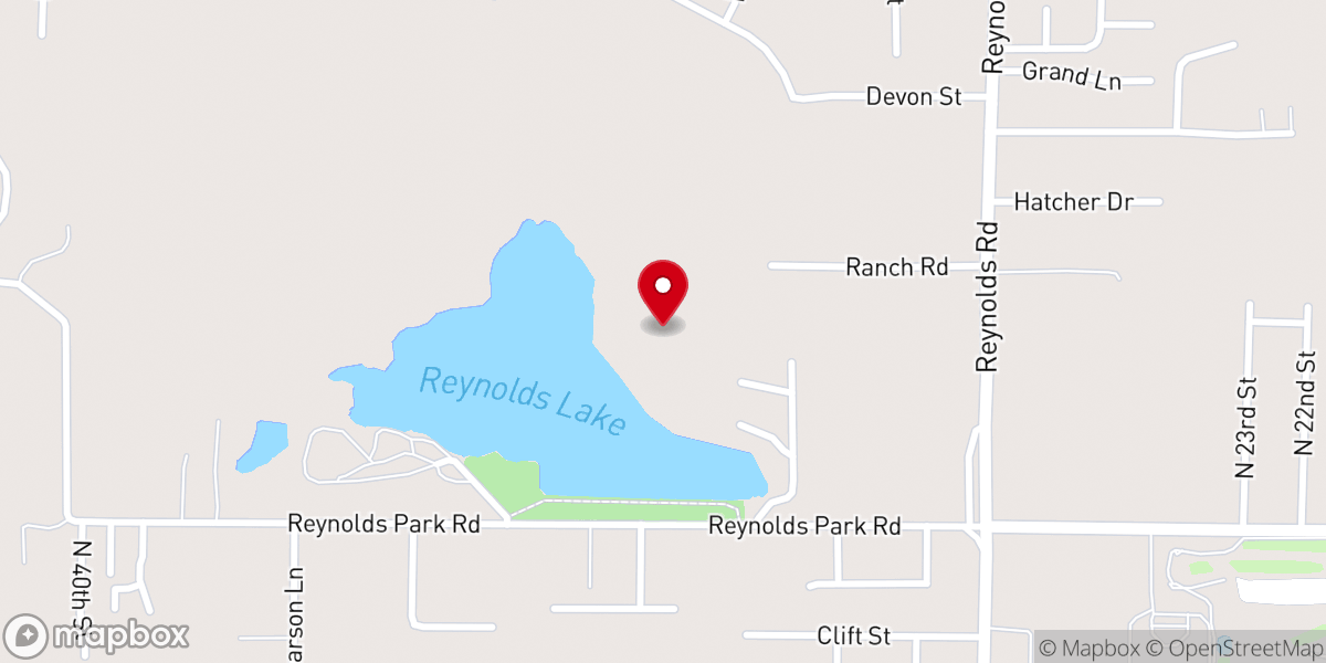 Map showing location of Reynolds Park Baptist Church