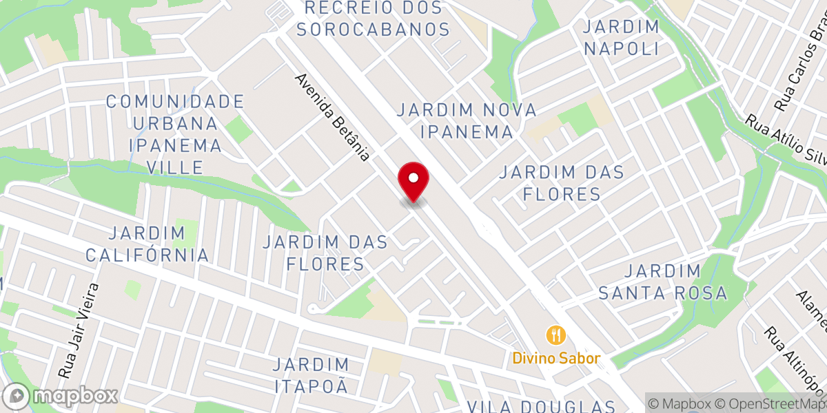 Map showing location of Igreja Universal