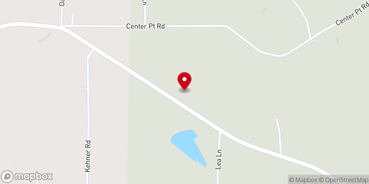 Map showing location of Center Point Church