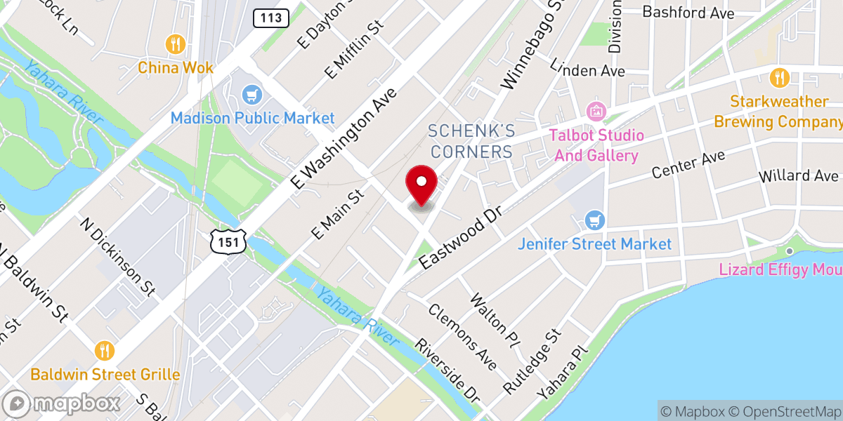 Map showing location of Trinity Lutheran Church