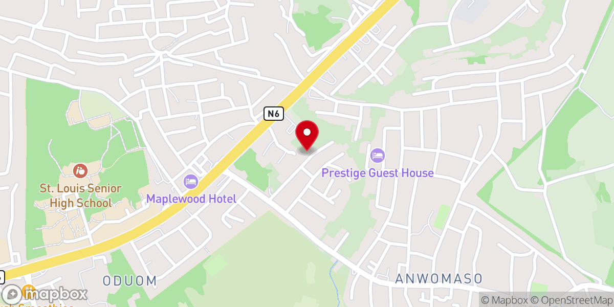 Map showing location of PRESBYTERIAN CHURCH OF GHANA, ANWOMASO