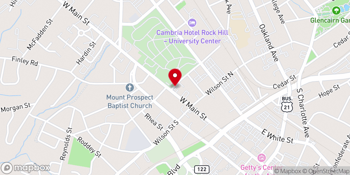 Map showing location of Main Street United Methodist Church