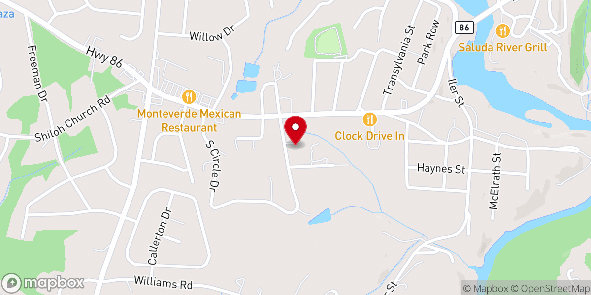 Map showing location of Piedmont Church of God