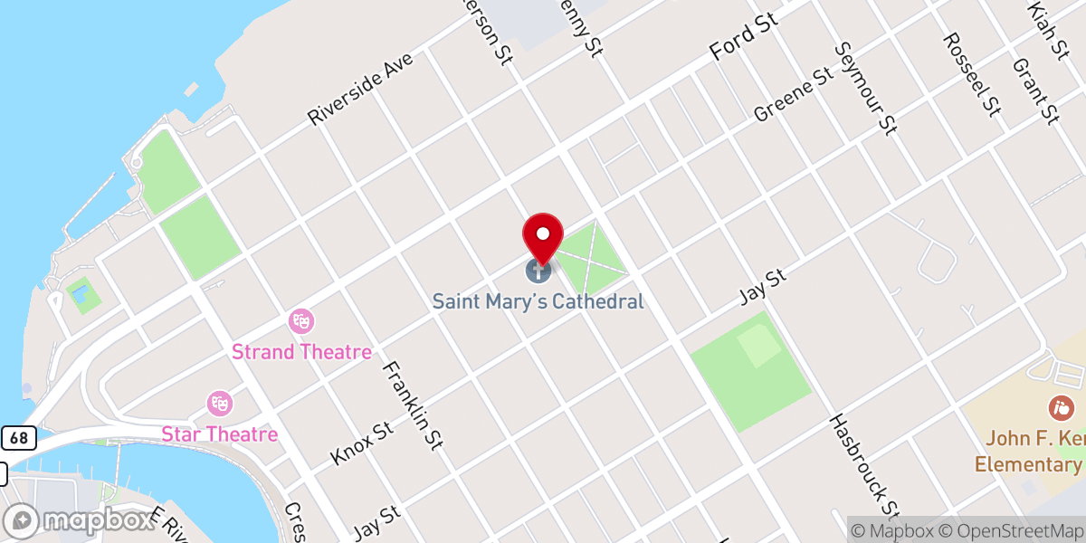 Map showing location of St Mary's Cathedral