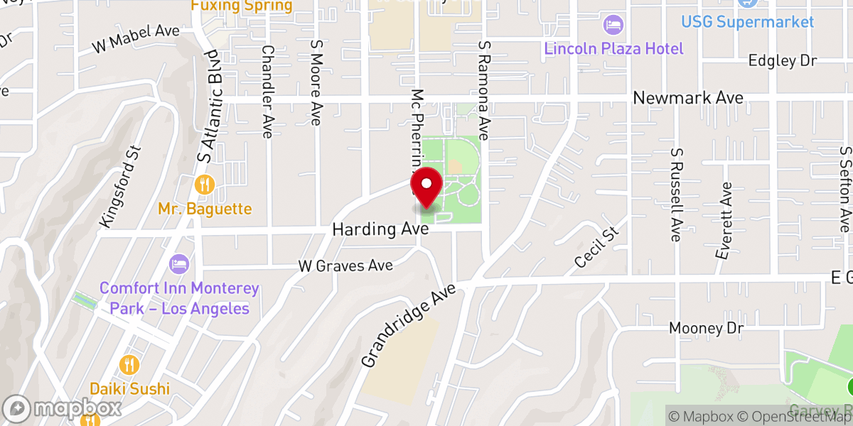 Map showing location of River of Life Monterey Park