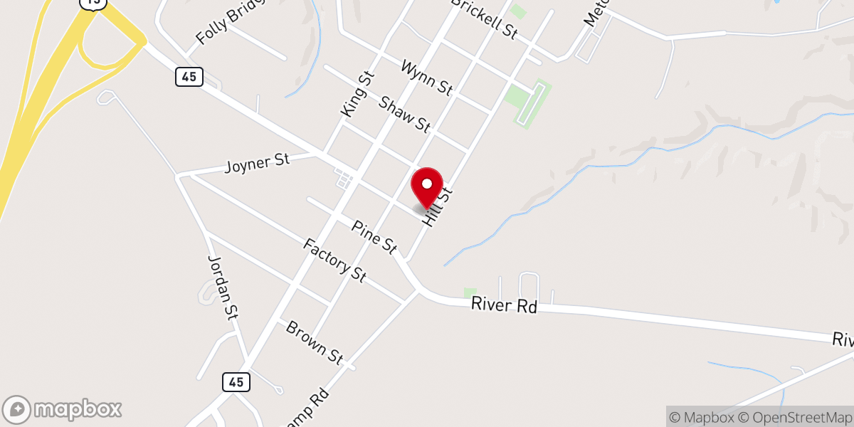 Map showing location of Jordan Grove Baptist Church