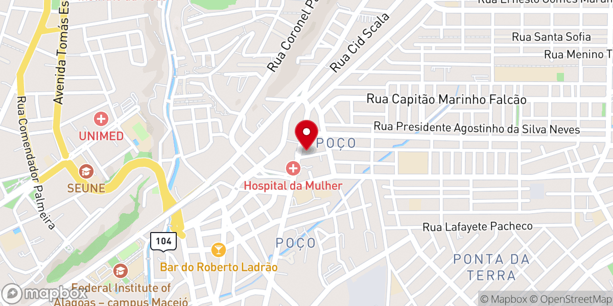 Map showing location of Igreja Bíblica Cidade das Águas