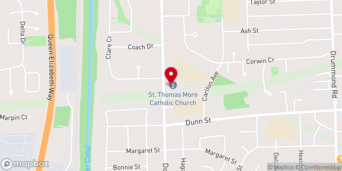 Map showing location of St. Thomas More Catholic Church