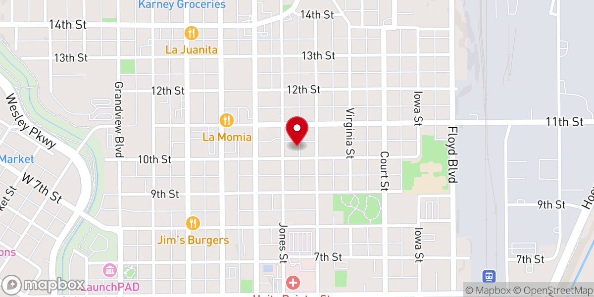 Map showing location of Community Bible Chapel