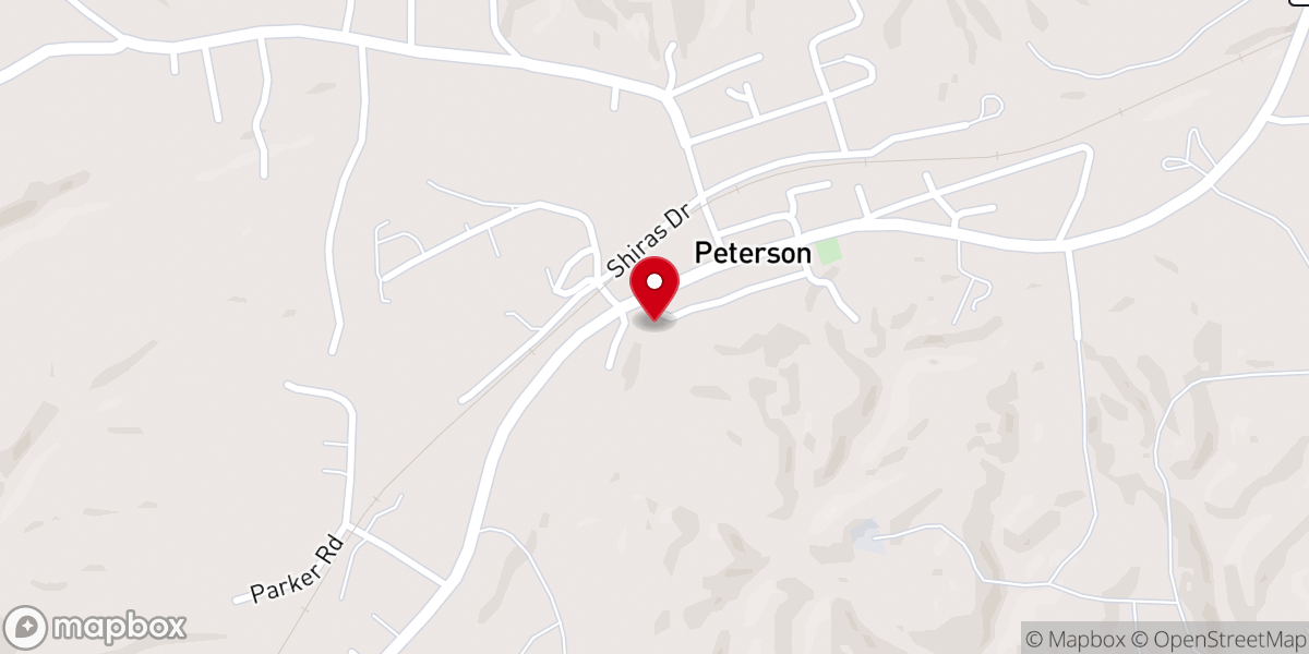 Map showing location of Peterson Community Church