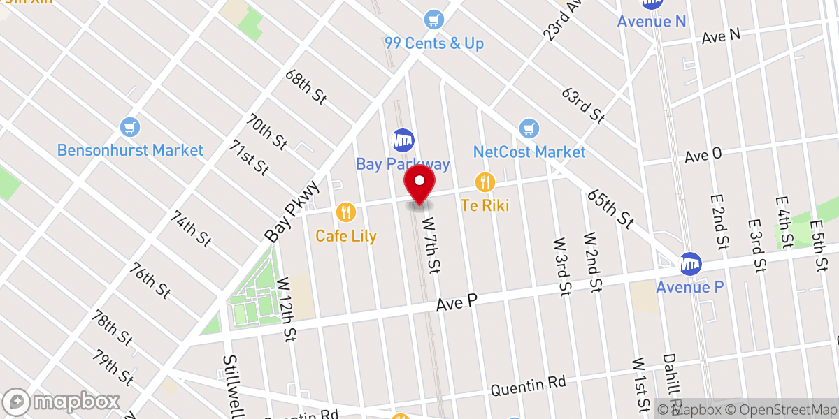 Map showing location of OCM Community Church of Brooklyn 中宣會傾恩堂