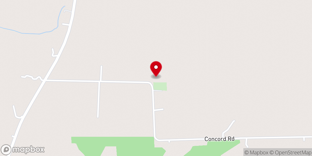 Map showing location of Concord Baptist Church