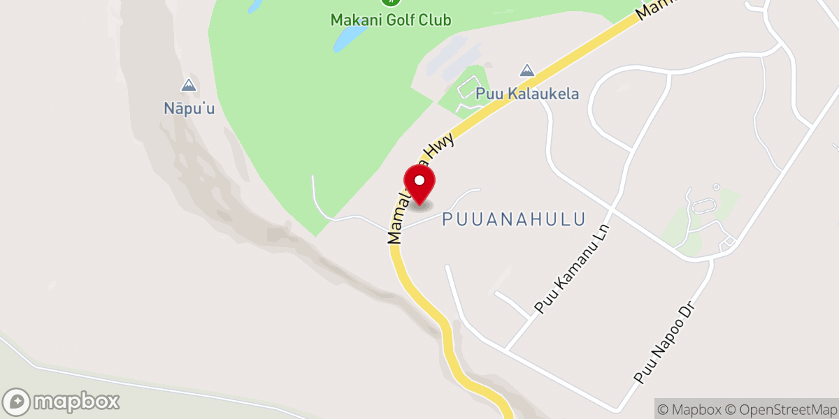 Map showing location of Pu'uanahulu Baptist Church