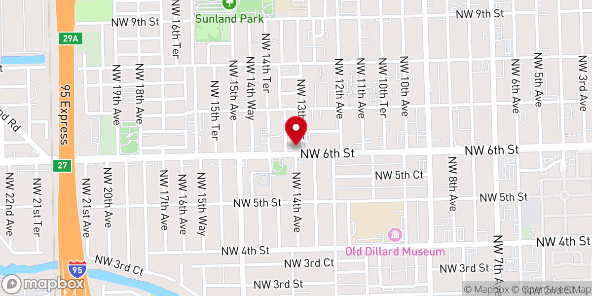 Map showing location of New Hope Baptist Church
