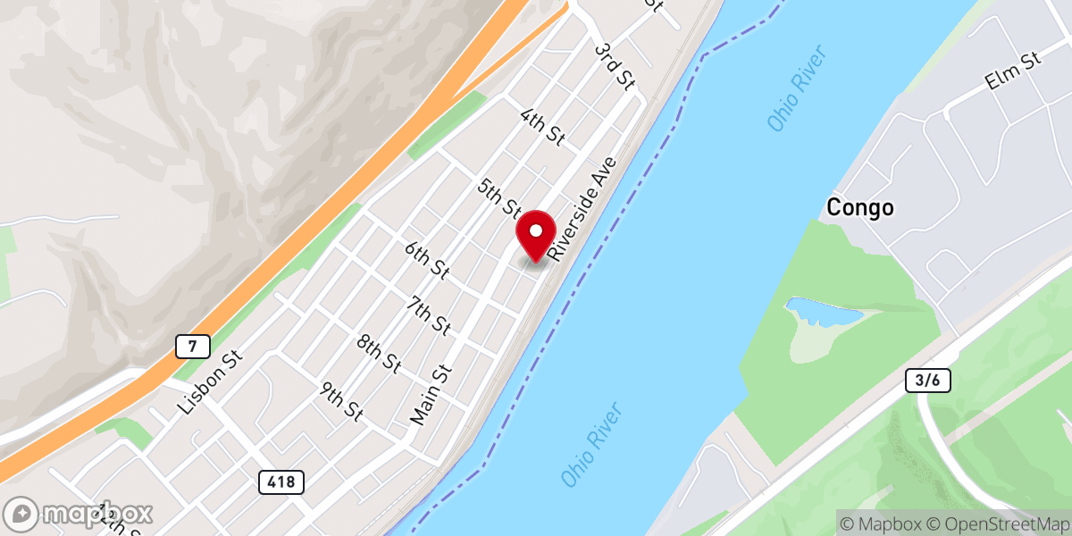 Map showing location of Riverside United Presbyterian Church