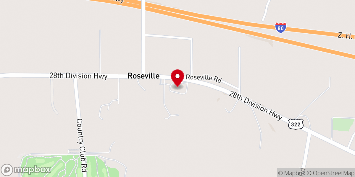 Map showing location of Roseville Chapel