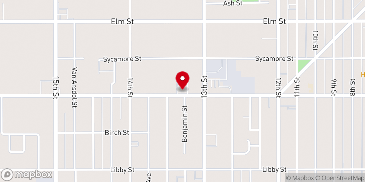 Map showing location of First Baptist Church