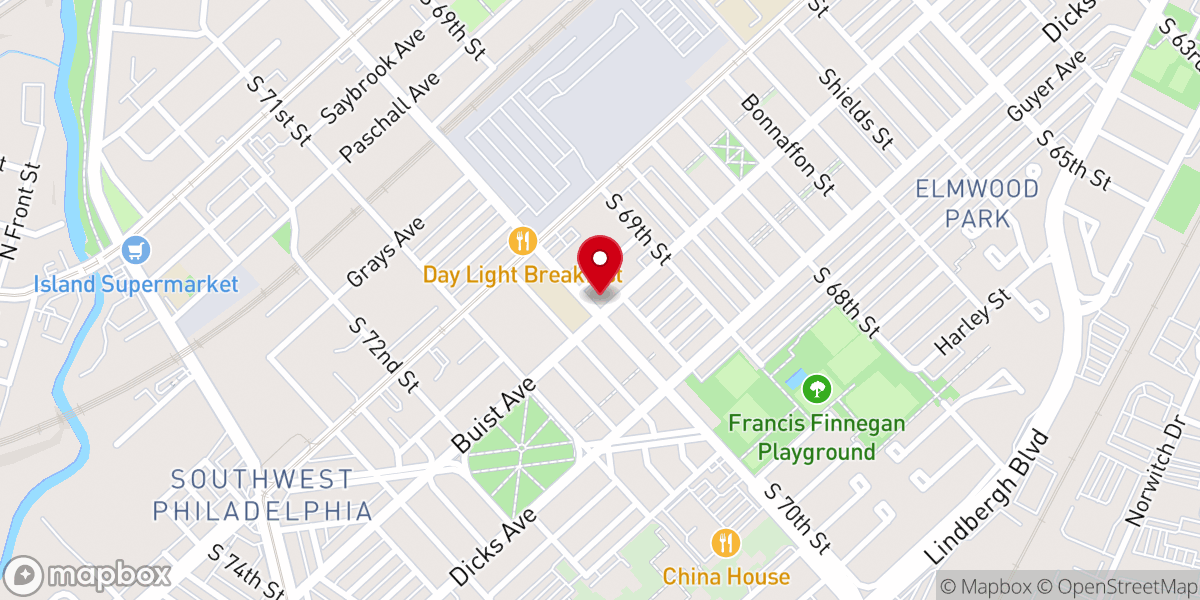 Map showing location of Southwestern Presbyterian Church