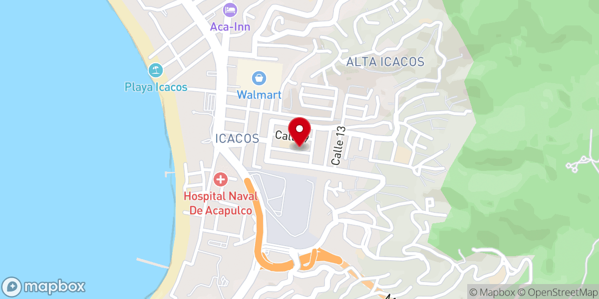 Map showing location of Parroquia San Francisco de Asis