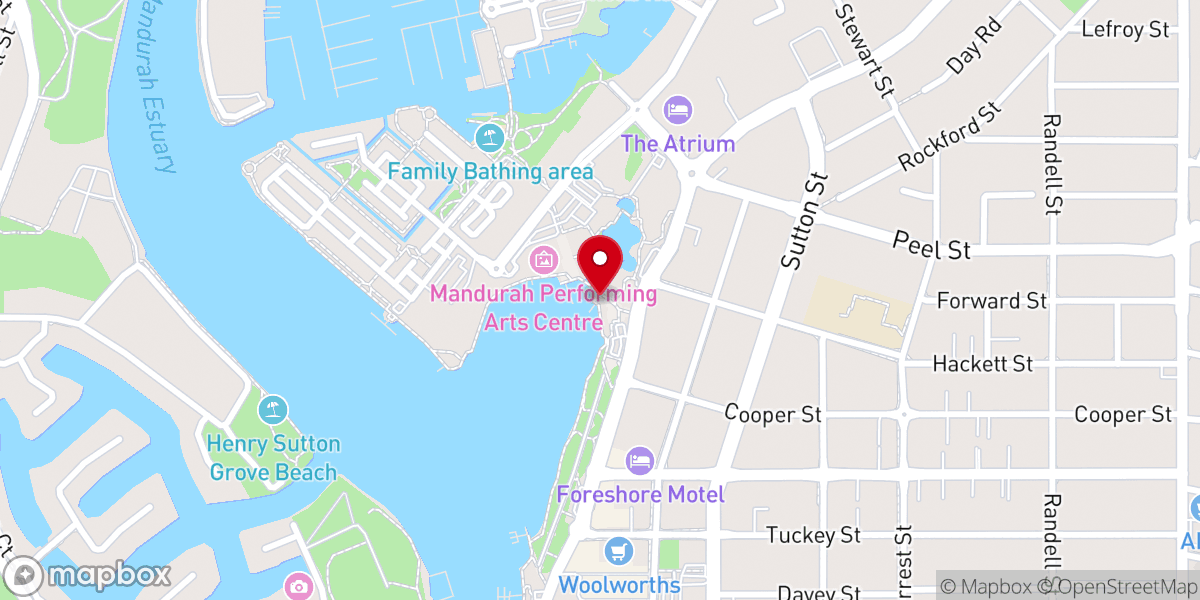 Map showing location of Mandurah Cruises