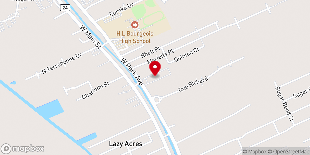 Map showing location of Beacon Light Baptist Church of Houma