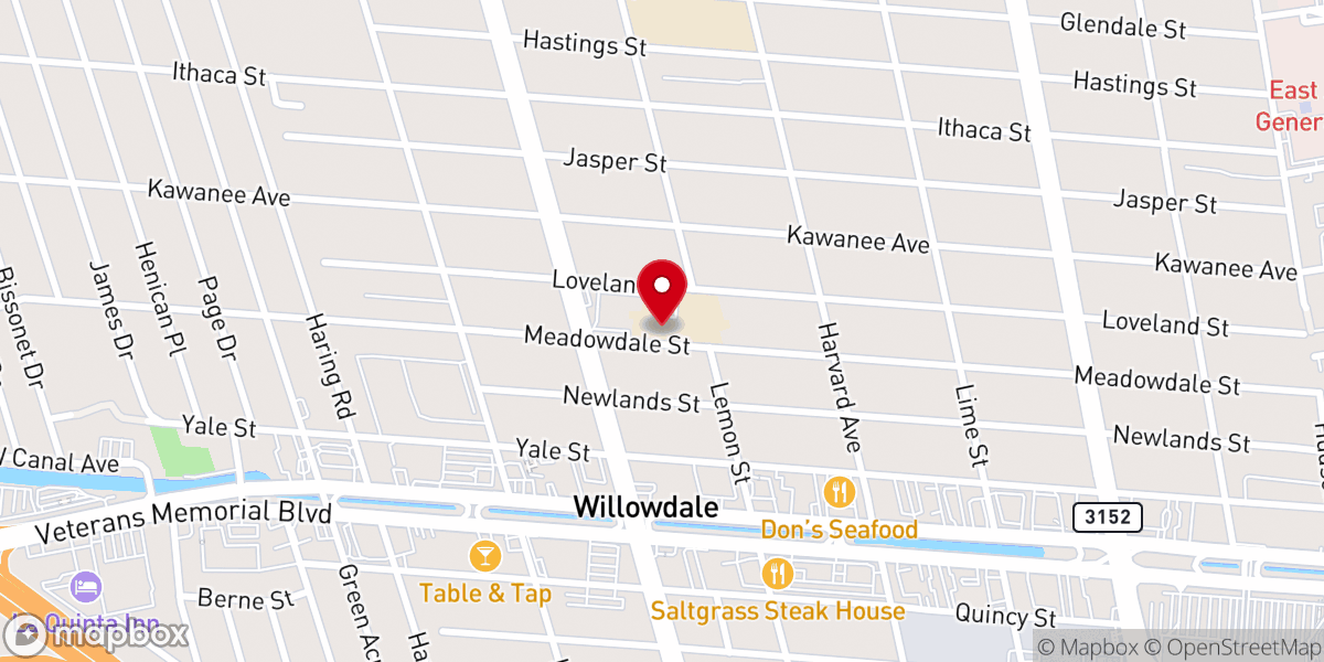 Map showing location of Archdiocese of New Orleans