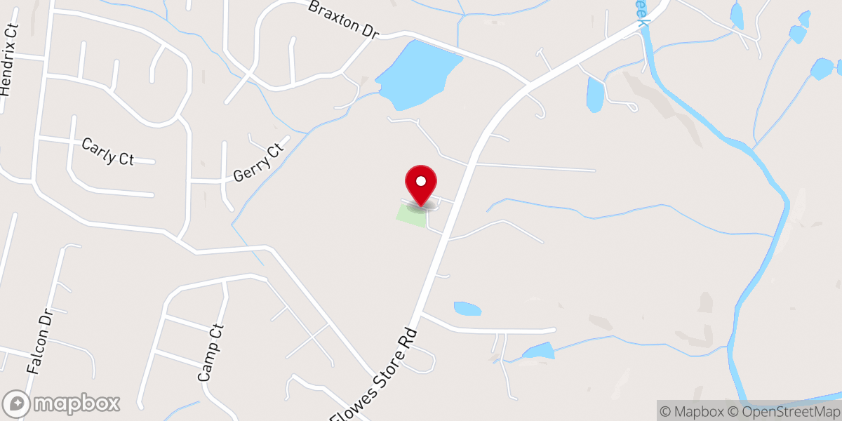 Map showing location of Oak Ridge Baptist Church