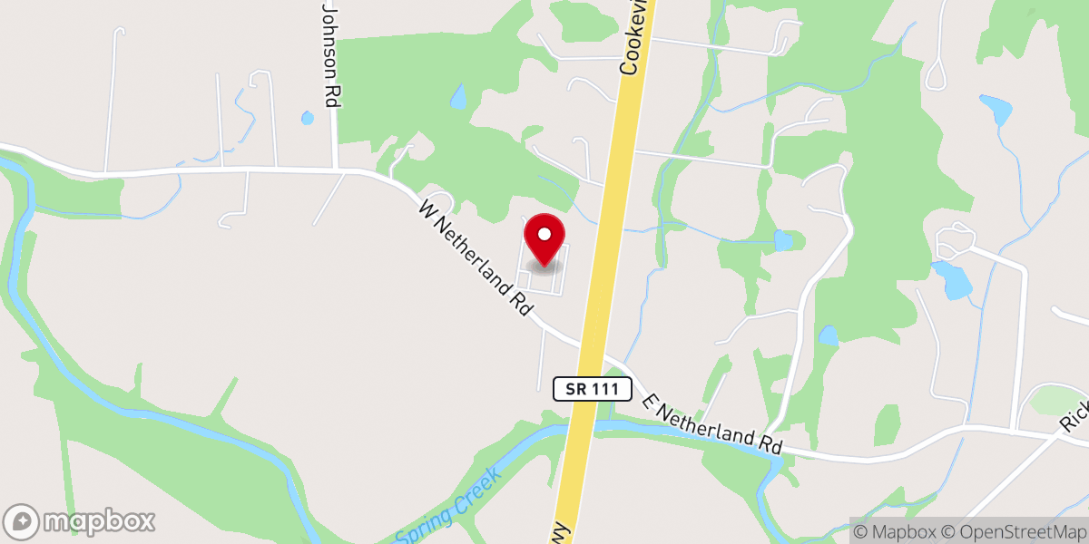 Map showing location of Netherland Church of Christ