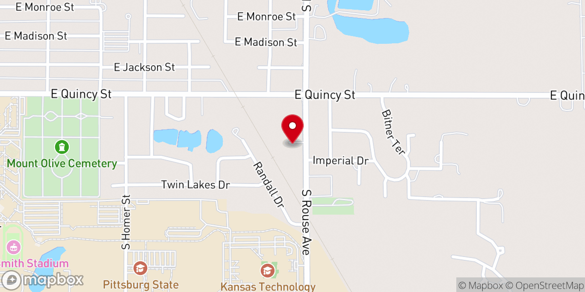 Map showing location of Meadowside Baptist Church